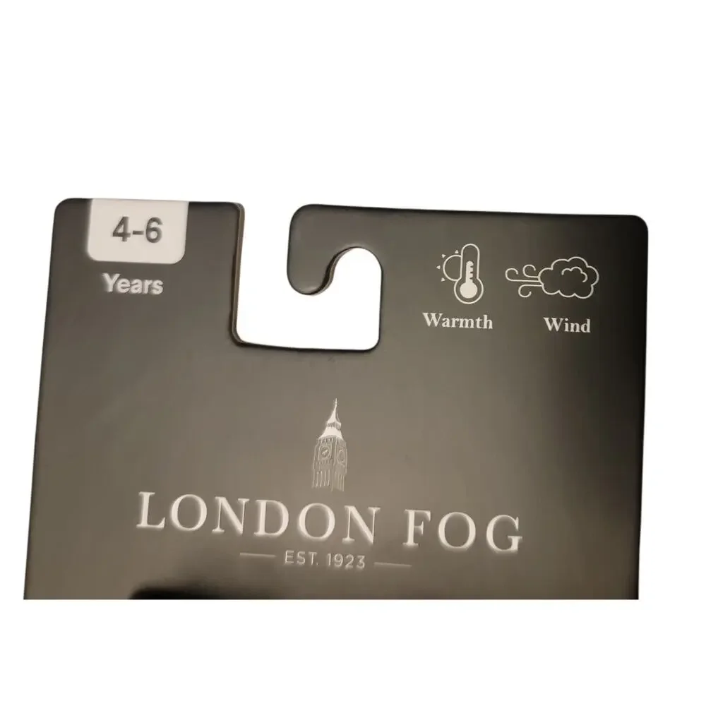 London Fog  Black Mittens Insulated Reflective Unisex Children's 4-6 Years NWT